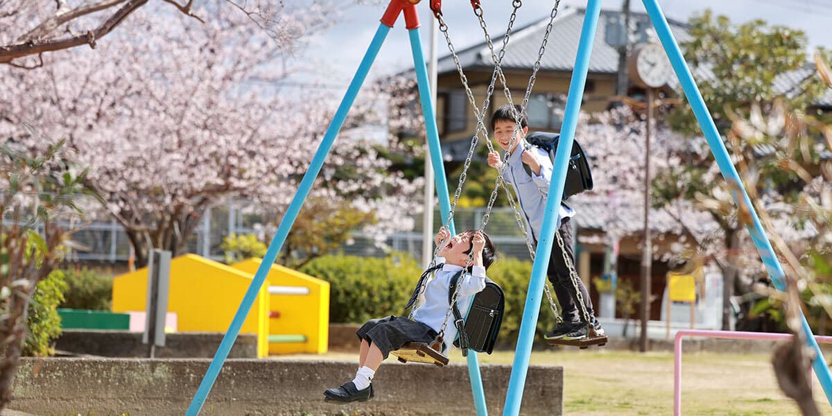 豊中市で入学記念写真
