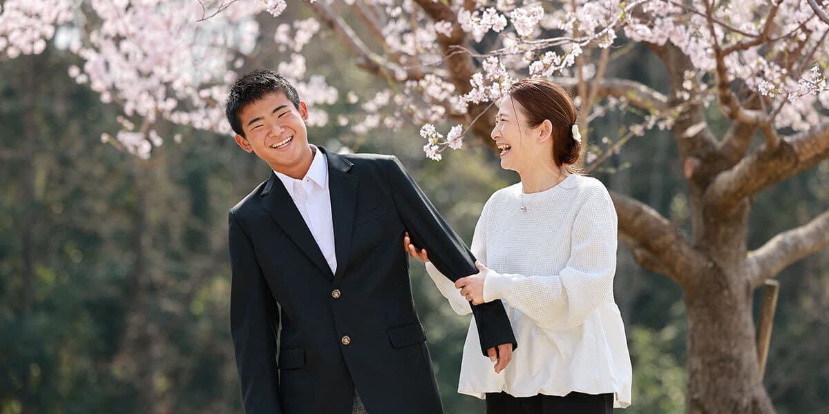 豊中市で入学ロケーション撮影